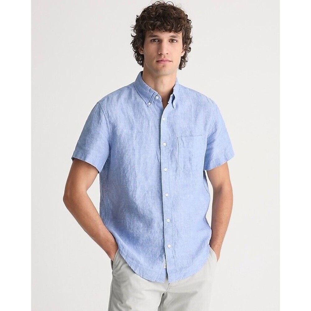 J.Crew Short-sleeve Baird McNutt Irish linen shirt NWOT Size XL
